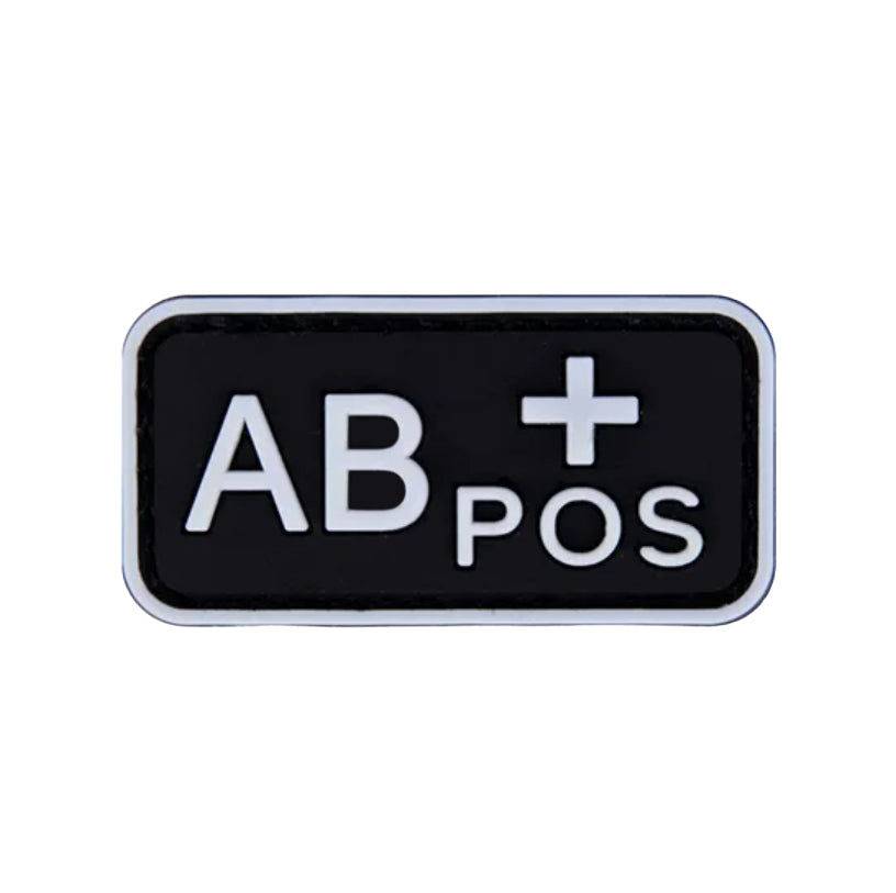 Parche Tipo Sangre (A+, B+, AB+, O+, A-, B-, AB-, O-) Negro