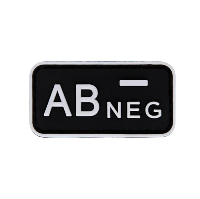 Parche Tipo Sangre (A+, B+, AB+, O+, A-, B-, AB-, O-) Negro