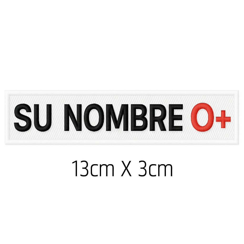 Parche Personalizable Tipo Sangre Blanco